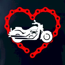 Moto srdce reťaz - chopper
