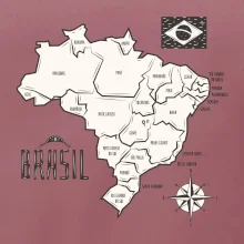 Brazília mapa s názvami regiónov