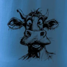 Čiernobiela karikatúra svetlá krava hlava