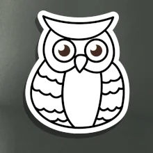 Sova kreslená na prsníku Sova kreslená na prsníku