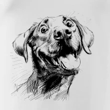 Čiernobiela karikatúra Labrador svetlý