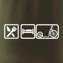 Eat sleep kolobežka veľké a malé koleso