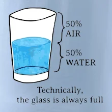 Technically, the glass is always full Technically, the glass is always full