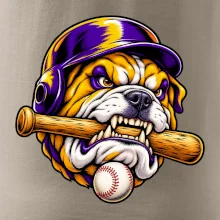 Baseballový buldok s pálkou