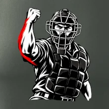 Baseballový rozhodčí signalizuje strike