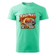 Basketbalový kôš s loptou eat sleep repeat