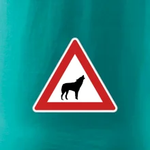 Dopravná značka - Pozor vlk Dopravná značka - Pozor vlk