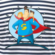 Táta superman - dievča a chlapec Táta superman - dievča a chlapec