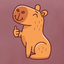 Kapybara s palcom hore