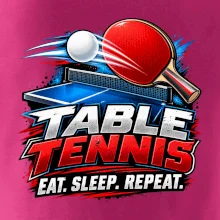 Stolní tenis pálka a míček eat sleep repeat