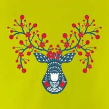 Folklór - jeleň s červenými plodmi