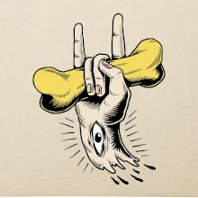 Rocková ruka kosť a oko