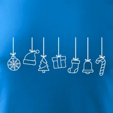 Rodinné vianočné tričká - Vianočné ozdoby na povrázku