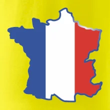 Francúzska vlajka mapa obrys