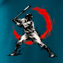Baseballový pálkař japonská tušová malba