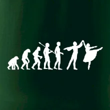 Evolúcia tanec - muž a žena so sukňou