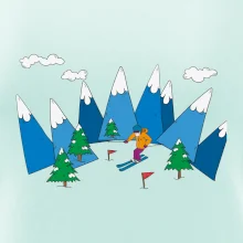 Lyžiar a farebné hory