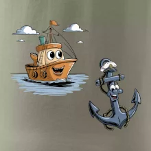 Parové tričko - Loď a kotva