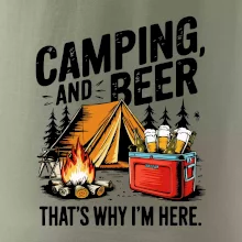 Černý nápis nápis Camping and beer