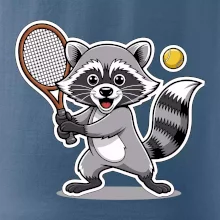 Mýval hrá tenis kreslený