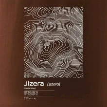 Jizera - vrstevnice v obdĺžniku