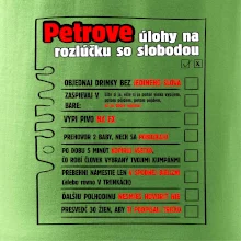 Tričko na rozlúčku s úlohami vpredu