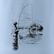 Kreslený rybár s podberákom