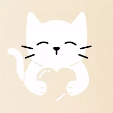 Mačka drží srdce Mačka drží srdce