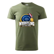 Zápasnická žíněnka se zlatou medailí eat sleep wrestling  repeat