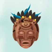 Mayová maska hnedá