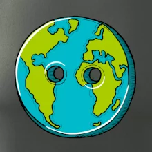 Planéta krajiny gombík (Pecka design)