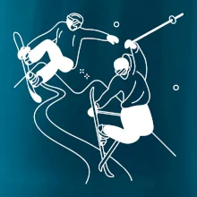 Lyžovanie - kreslené obrázok