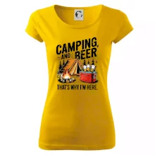 Černý nápis nápis Camping and beer