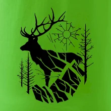 Jeleň v lese krivky