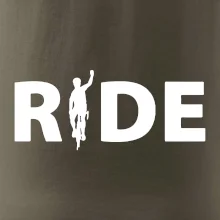 Ride - nápis s cyklistom
