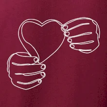 Ruka držiaca srdce jedným ťahom