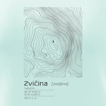 Zvičina - vrstevnice v obdĺžniku