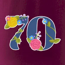 Kvetinové číslo kreslené - 70