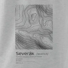 Severák - vrstevnice v obdĺžniku