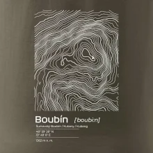 Boubín - vrstevnice v obdĺžniku