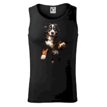 Bernský salašnícky pes skakajúci čierna fotka Bernský salašnícky pes skakajúci čierna fotka