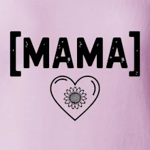 Mama nápis a srdce a slnečnice