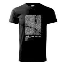 Lysá hora - vrstevnice v obdĺžniku