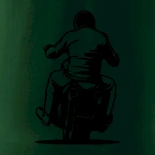 Motorkář na zádech - chopper