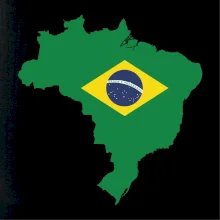 Brazília vlajka v mape