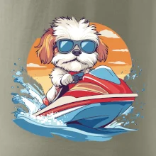 Bišónik na vodnom skútri