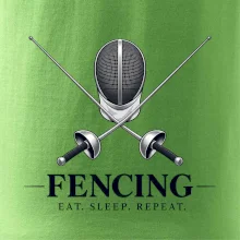 Šermířská maska se zkříženými kordy eat sleep repeat