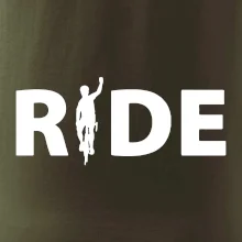 Ride - nápis s cyklistom
