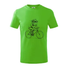 Opice s okuliarmi na bicykli