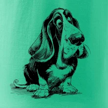 Čiernobiela karikatúra baset